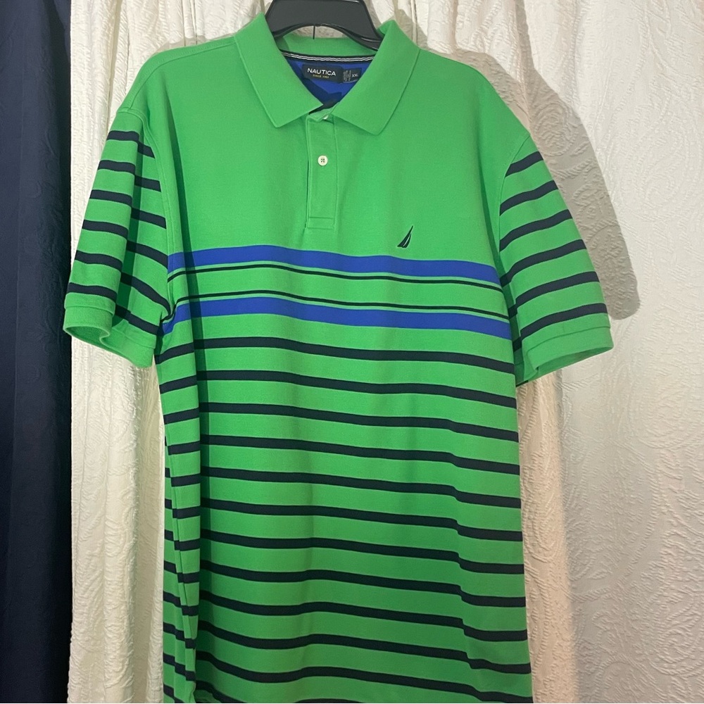 Mens Nautica Striped Polo